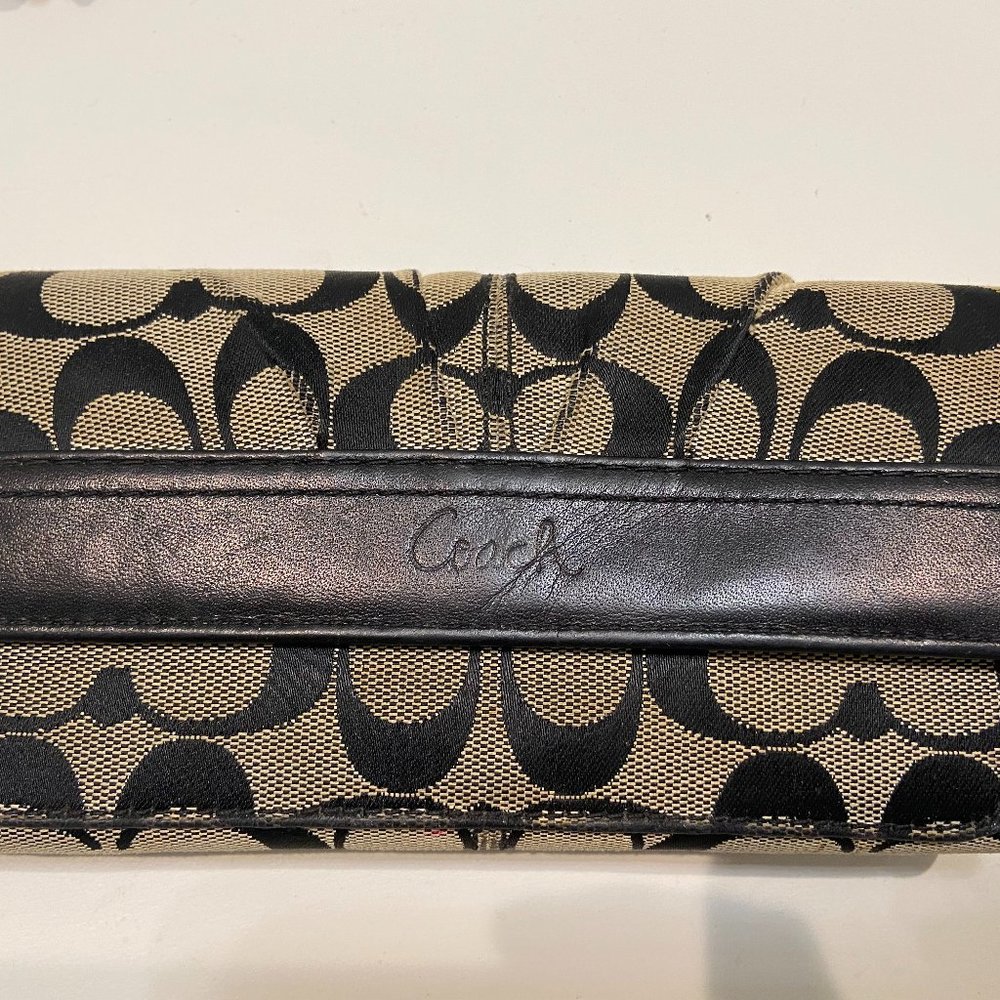 Authentic Coach Black Tri Fold Wallet